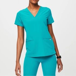 Figs Teal Scrub Jogger and Top Set Womens